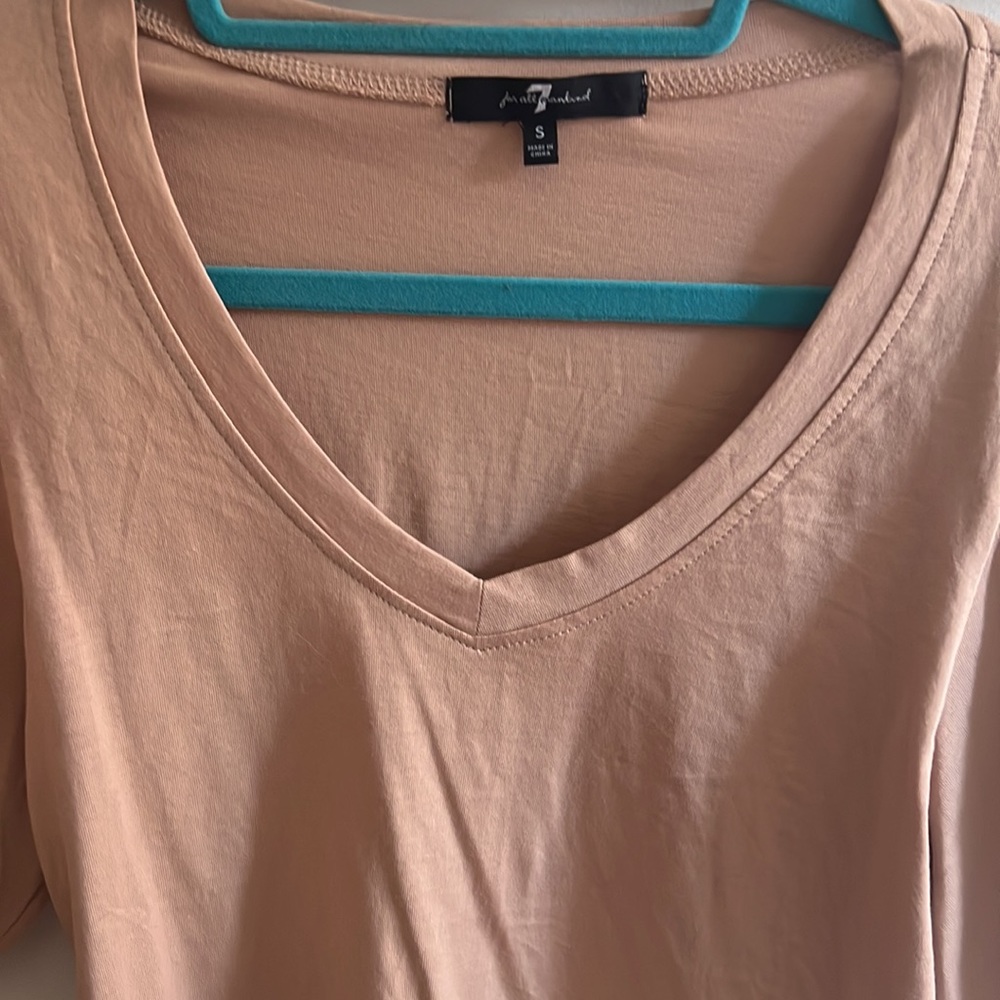 OVER 60% OFF❗️NWT 7 For All Mankind V-Neck Puff Sleeve Shirt Brown Small - Picture 3 of 5